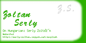 zoltan serly business card